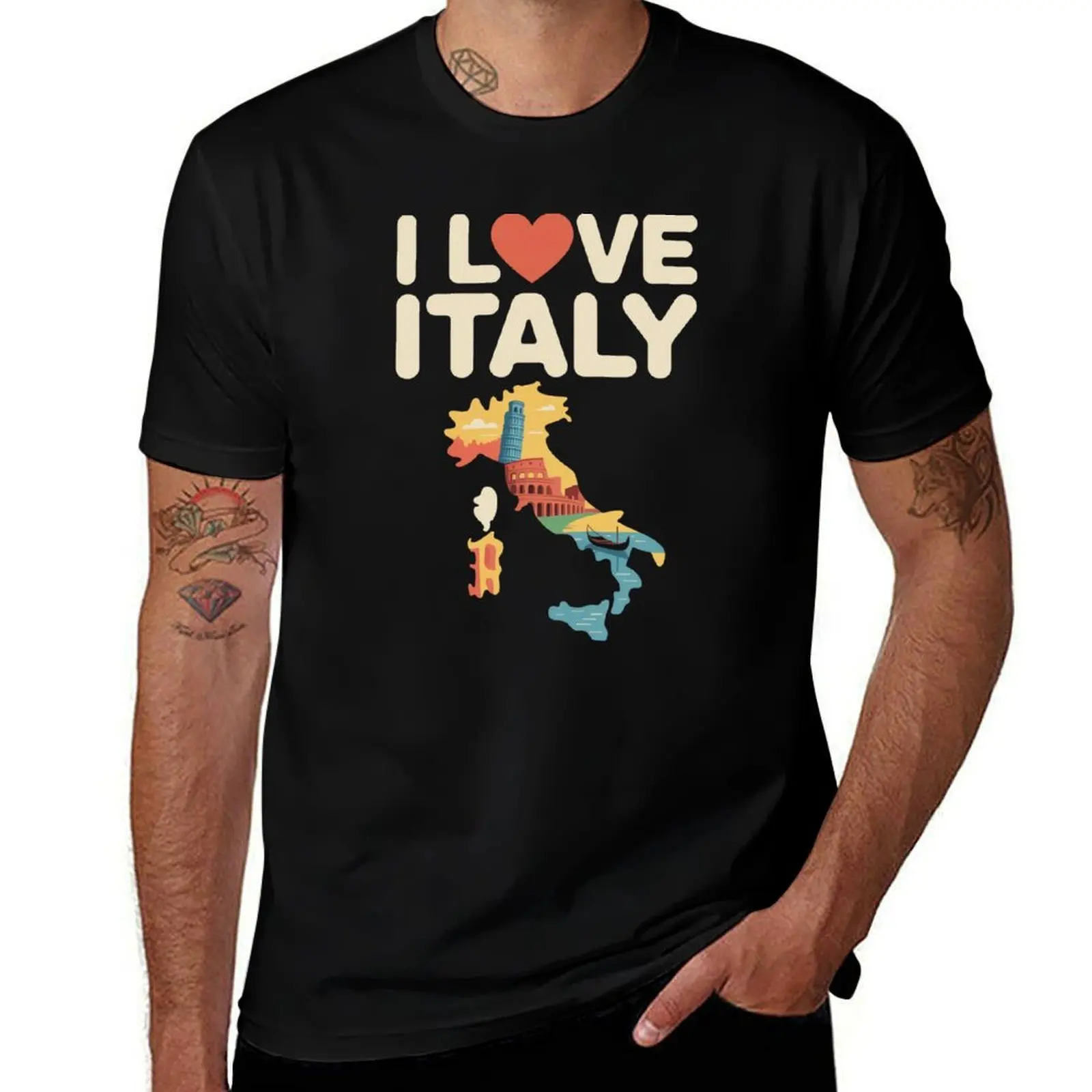 

I Love Italy Scenic Landmarks T-Shirt custom t shirt fashion shirts aesthetic clothes mens clothes