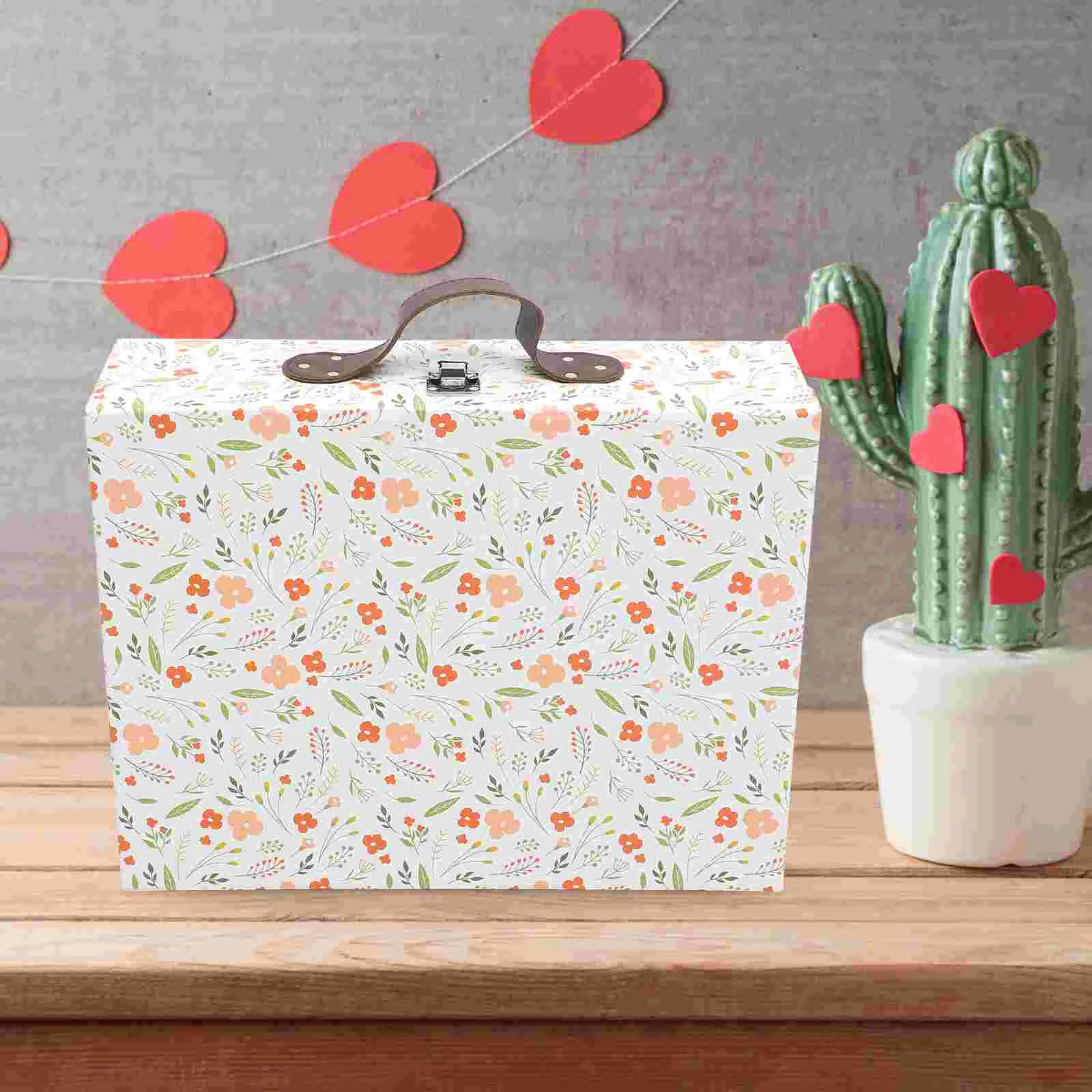 Portable Storage Box Suitcases Mini Wedding Gift Packing Jewelry Festival Holder Paper Present Bride Paperboard