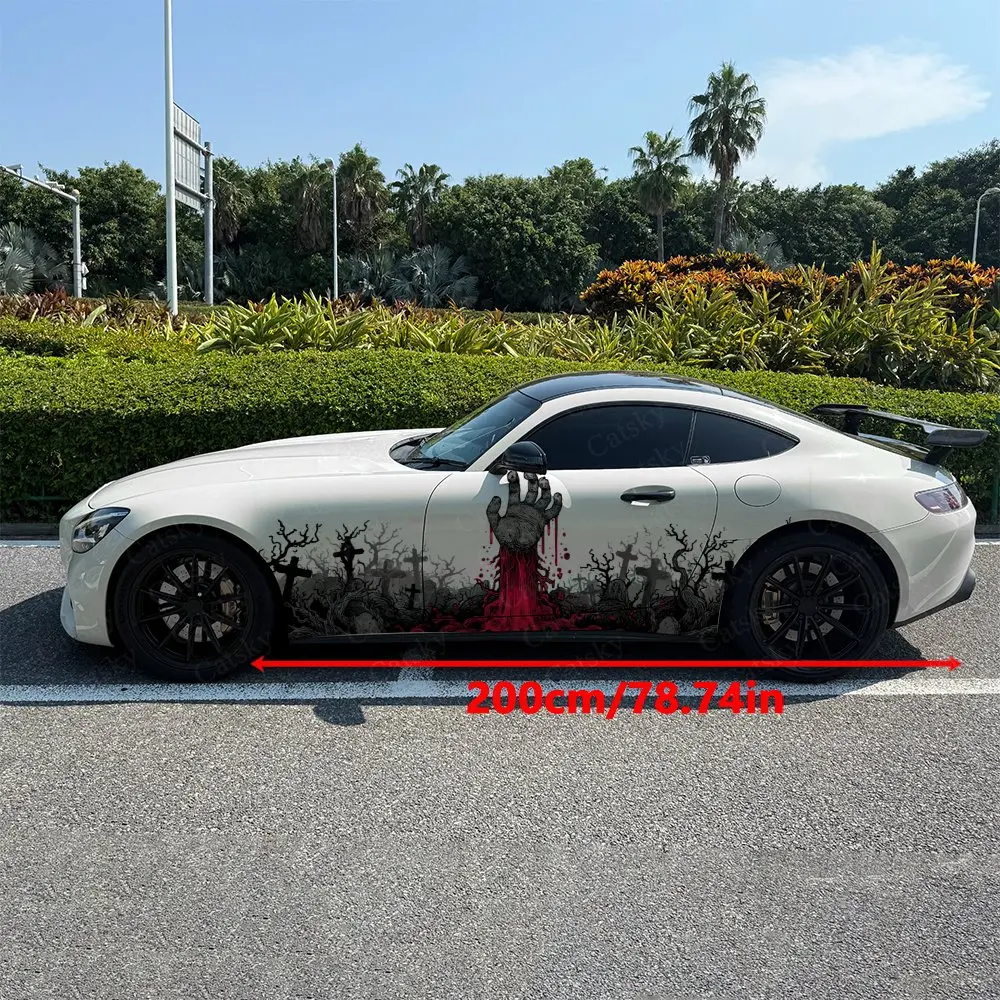 Hand Stretched Out From Cemetery Car Sticker Full Body Decal Decoration Scratches Protect Car Sticker Waterproof Car Vinyl Wraps
