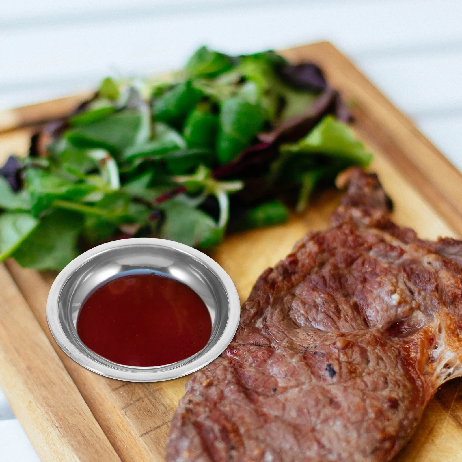 

6Pcs Stainless Steel Sauce Dishes Compact Dipping Bowls for Hot Pot Restaurants Home Kitchen Snack Seasoning Serving Bowl Set