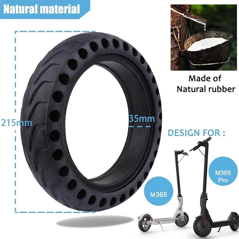 Honeycomb Solid Tire Replacement For Xiaomi M365 Scooter Gotrax Gxl/Gotrax XR, 8.5 Inches Electric Scooter Solid Tires