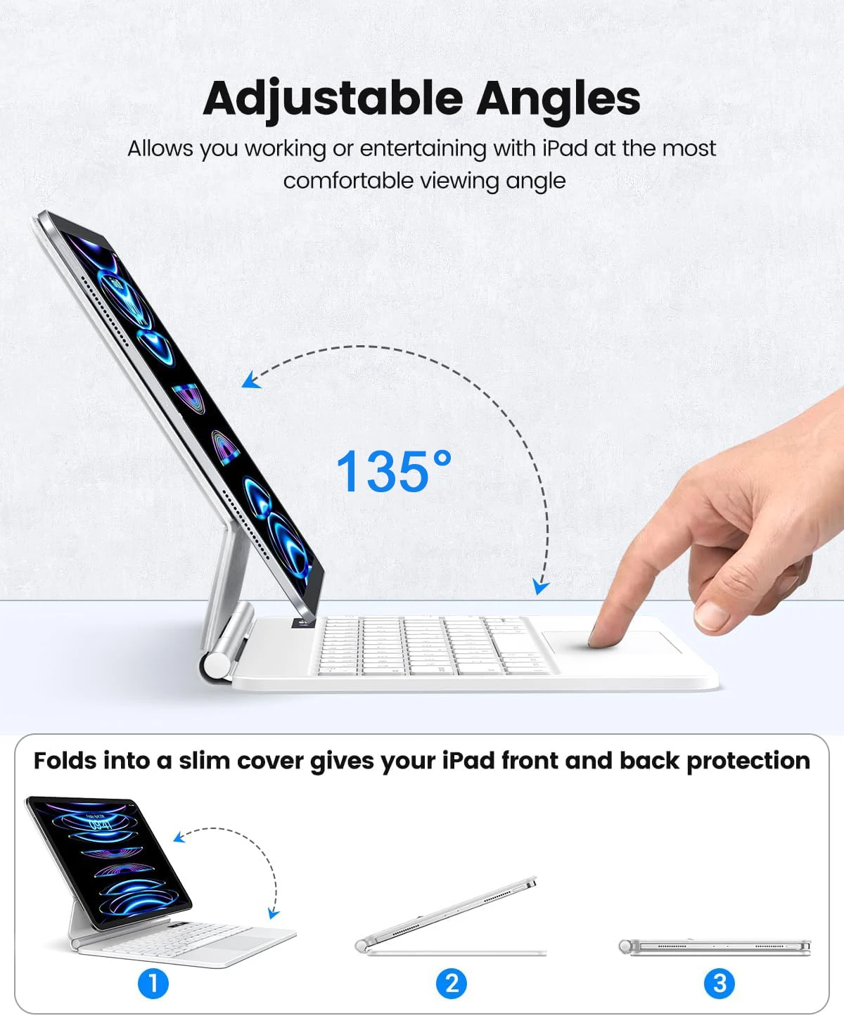 For 2022 iPad Pro 11 inch Magic Keyboard Case Air 5th Air 4th  Generation Backlight Floating Stand for Apple Tablet 2021