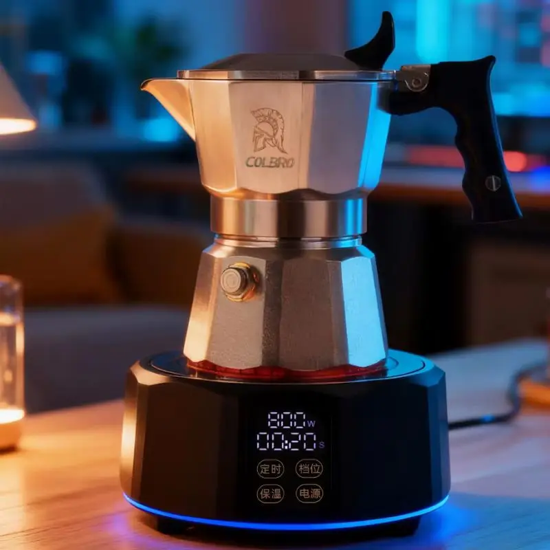Colbro Stainless Steel Moka Pot 94°C Triple Valve Espresso Coffee Maker Dual Temp Control For Home Personal Commercial Use