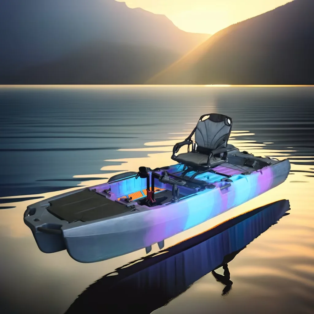 Dual Pedal System  Outrigger Single-Person Rotomolded Ocean Kayak for Fishing/Camping Sale Rowing Boat for Rivers