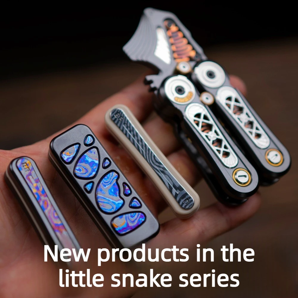 NKTEDC Little Snake 2.0 Series Zirconium Alloy Material Mechanical Electric Current Squeaking Finger Push Card Decompression Toy