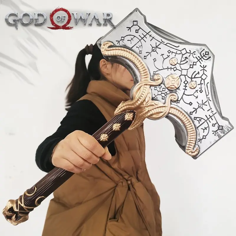 God of War The Hammer of Thor Kratos Mjolnir Weapon 49cm PU Material Katana Sword Samurai Toy Weapons Game Kid Festival Toys