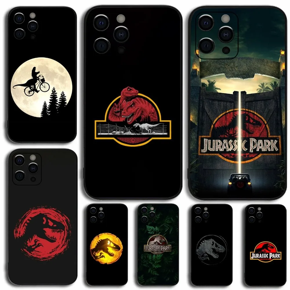 J-Jurassic Park Dinosaur World Phone Case For Apple iPhone 15,14,13,12,11,Pro,X,XS,Max,XR,Plus,Mini Soft Black Cover