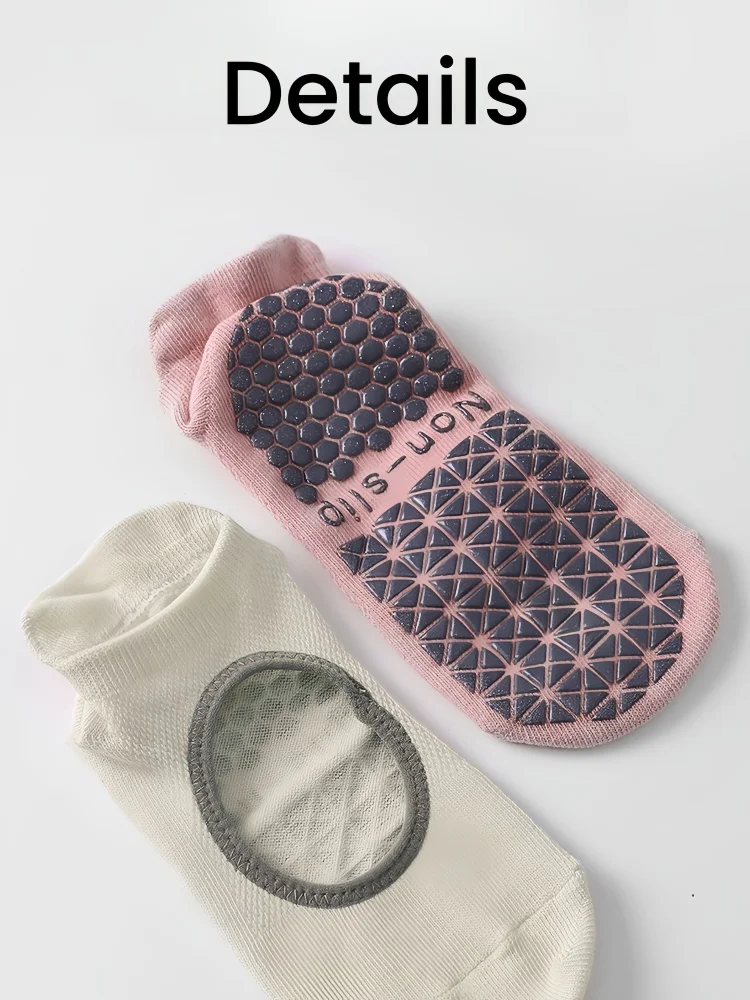 2/6 Paar Damen-Yoga-Socken mit offenem Spann, rutschfeste Bodensocken für den Innenbereich, Pilates-Sportsocken für Erwachsene – Detail 5