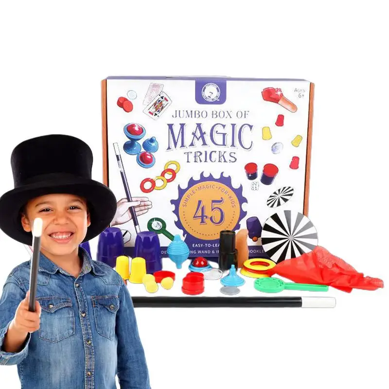 Magic Trick Kit Party Favors Magic Props Accessories Pretend Play Set Educational & Fun Kids Magic Toys Complete Kit for Stages