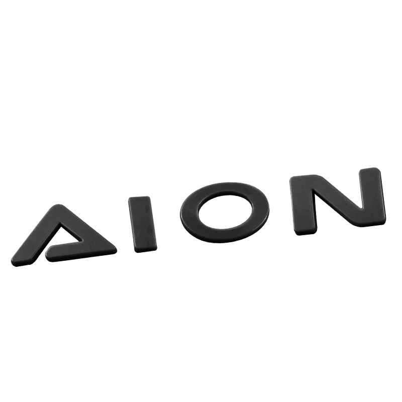 

For AION UT Blackout Logo Kit – ABS Plastic 3D Raised Letters Replacement Badges – Full Set for Hood & Trunk Emblems (OEM Style)