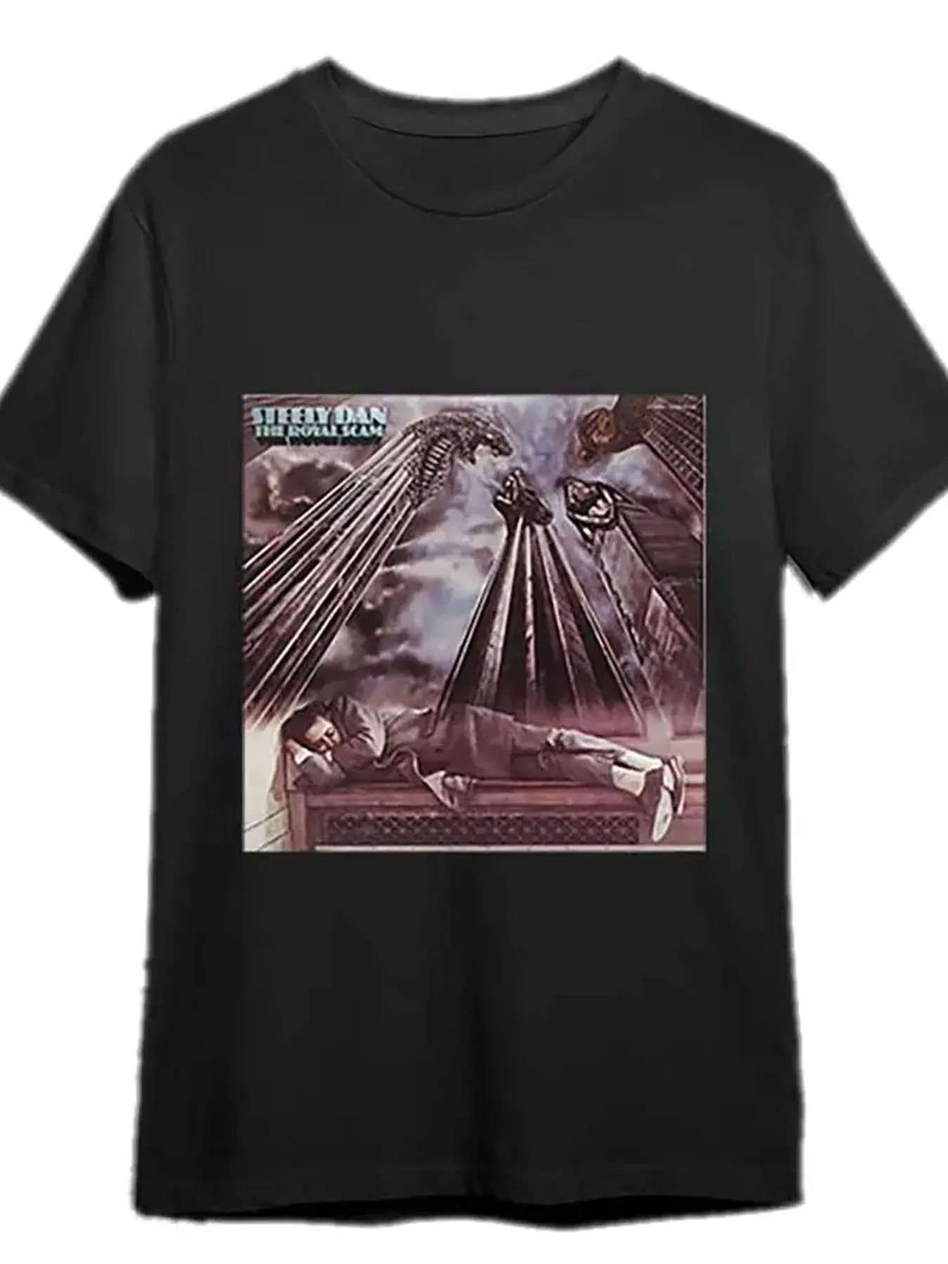 Мужская футболка с рисунком Steely Dan The Royal Scam — мягкий хлопок, короткий рукав, круглый вырез, свободный крой, можно стирать в машине, повседневный Roc
