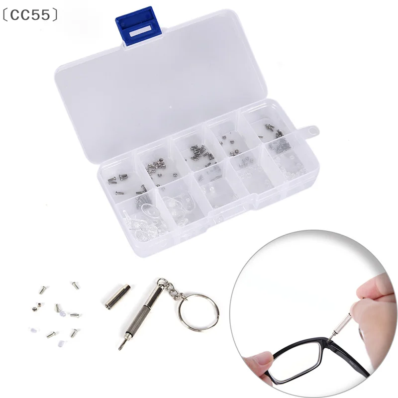 〔CC55〕 Screw Nut Nose Pad Optical Repair Set Assortment Sunglass Tool Kit For glasses
