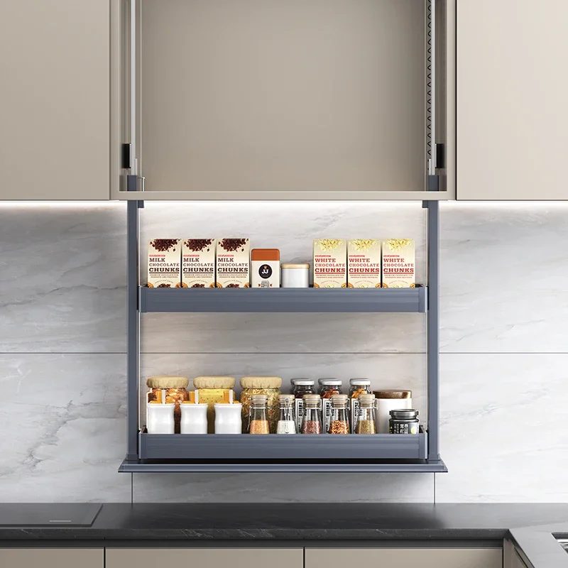 

Оптовая продажа, электрический подъемник для кухни, корзина для хранения, аксессуары для шкафа, выдвижная настенная корзина для шкафа