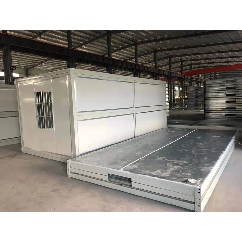 

20ft Self Folding Mobile Portable Caravane Container House Two Rooms One Hall Fold up Home Prefabricated with Trail