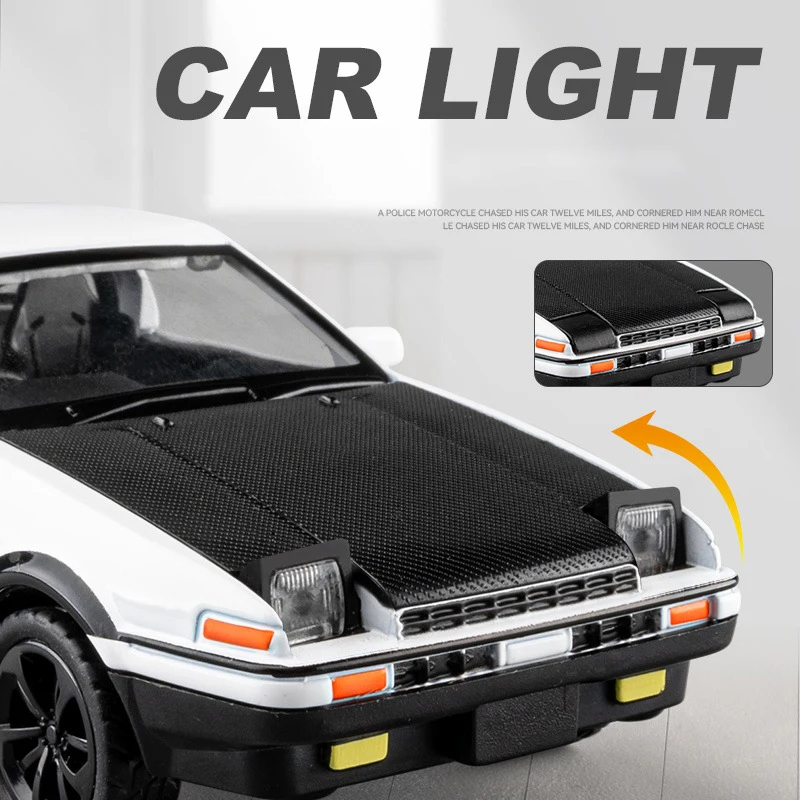 New 1:36 Initial D AE86 Alloy Car Diecasts & Toy Vehicles Metal Toy Car Model Sound and light Collection Kids Toy