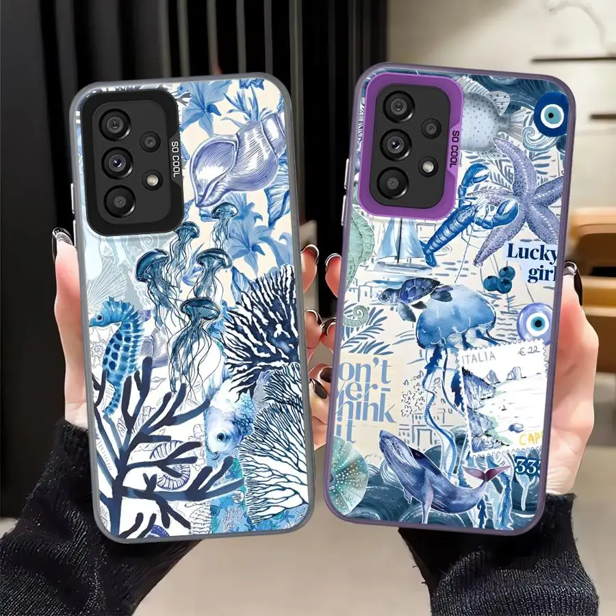 เคสโทรศัพท์ลายสัตว์ทะเล สำหรับ Samsung Galaxy A32 A34 A15 A16 A26 A31 A13 A14 A24 A25 A11 A12 A21s A23 A17 A20s A35 A36