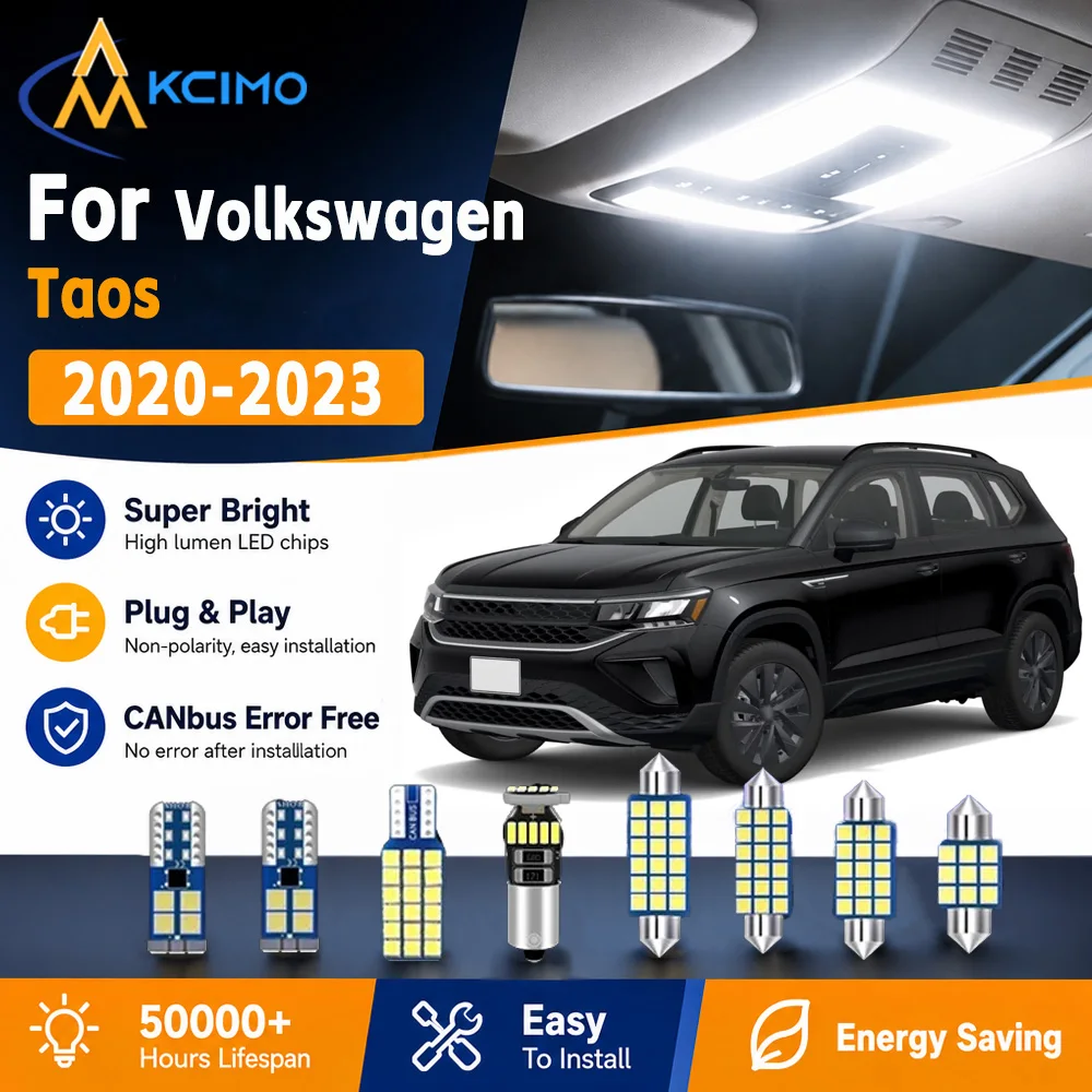 KCIMO 2 Colors LED Interior Light Kit For Volkswagen Taos 2020-2023 Plug And Play Cabin Door Dome Map Lamp Auto Accessories