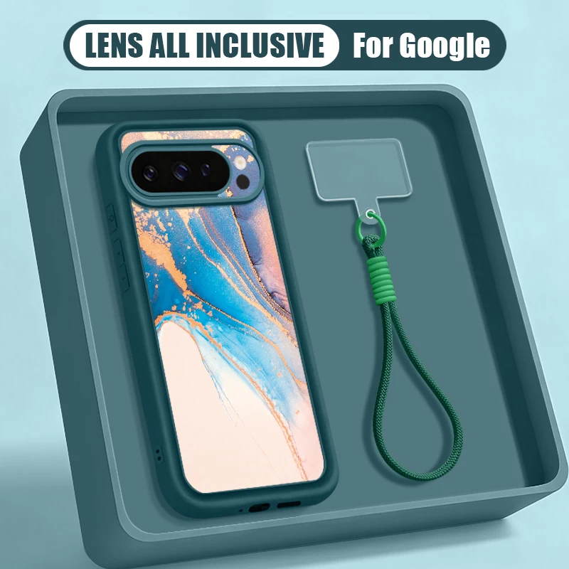 Shockproof Soft Phone Case For Google Pixel 10 9 8 7 Pro Pixel 9 10 Pro XL 7A 8A 9A Gradient Marble Pattern Silicone Back Cover