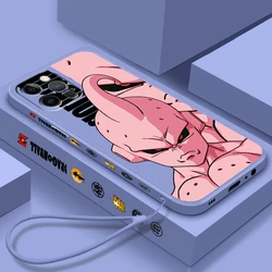 D-Dragon Ball Majin Buu Cute Liquid Left Rope For Apple iPhone 15 14 13 12 11 XS XR X 8 7 SE Pro Max Plus Mini Phone Case