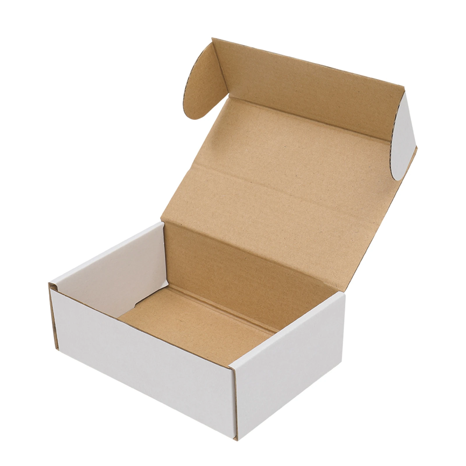 50 Pack 6x4x2 Inches Corrugated Shipping Boxes, 15.2x10x5cm White Outside Yellow Inside Cardboard Mailer Boxes for Small Business Packaging Mailing Storage