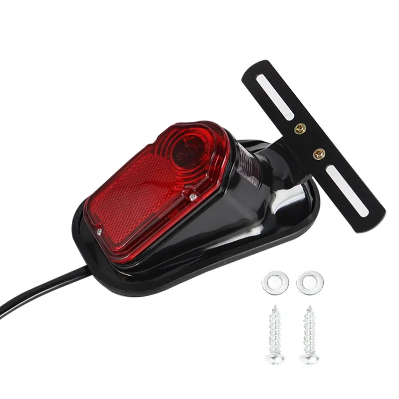 Motorcycle Rear Fender Brake Lamp W/ License Plate Lights Tombstone Skull Cross Tail Light For Harley Chopper Bobber Custom