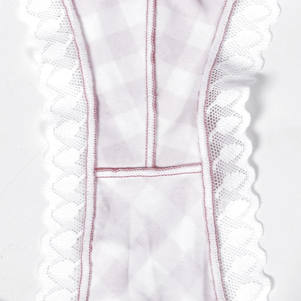 

Hot Comfortable Lingerie Sissy Men Underwear U Pouch Panties M-2XL Size Casual Plaid Briefs Underpants Low Waist