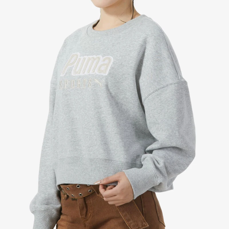 

Puma Genuine 2024 New Women's Sports Casual Cropped Round Neck Pullover 626169-04