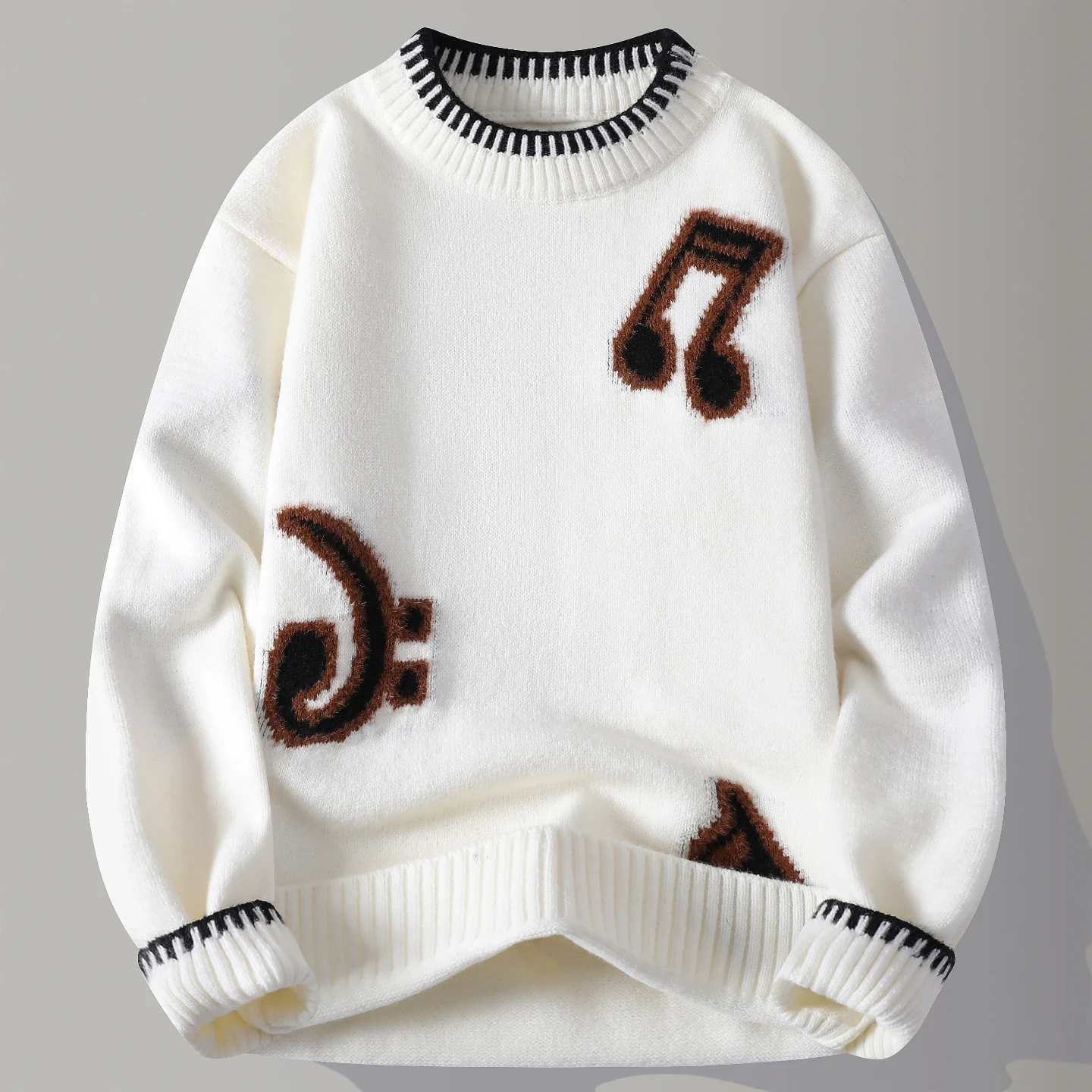 

Men's Loose Fit round Ne Knitwear Sweater Sli Base Layer irt Ci Walk Breathable Long Sve Polyester Fiber