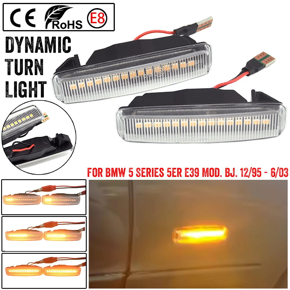 

Мигалка с проточной водой, подходит для Bmw 5 Series 5er E39 Mod 12/95 - 6/03 Боковой габаритный светодиодный динамический указатель поворота