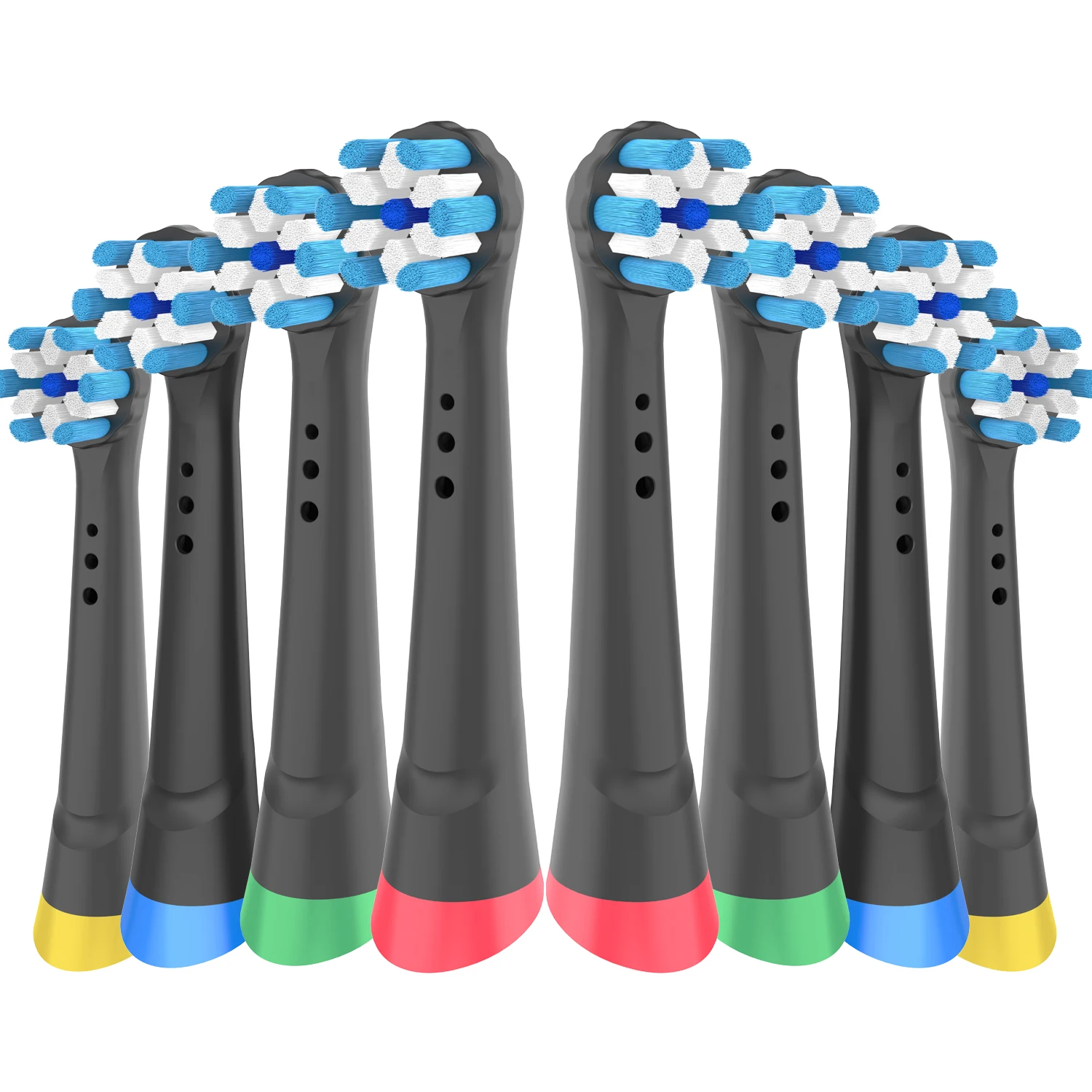 8pcs Compatible With Oral B IO Electric Toothbrush Head, Excellent Cloud Like Soft Bristles, Deep Cleaning, Colored Bottom Ring