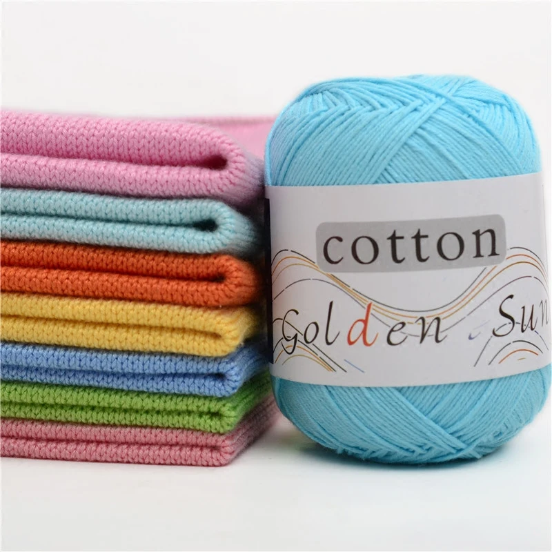 Fil 100% coton pour la main, fils Ogo et Crochet, 8 rôles, peigné, pull, couverture, 50g, 200m, fil doux, lework grossier