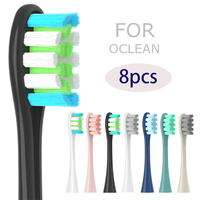 8 pcs Replacement Brush Heads for Oclean X PRO Elite/Flow/F1/One/X/All Series Sonic Electric Toothbrush DuPont Soft Bristle
