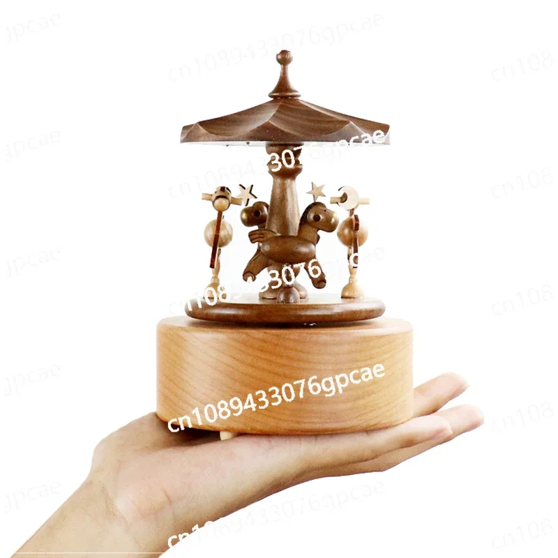 Wooden Carousel Music Box Vintage Music Box Sky City Birthday Gift Girl Girlfriend