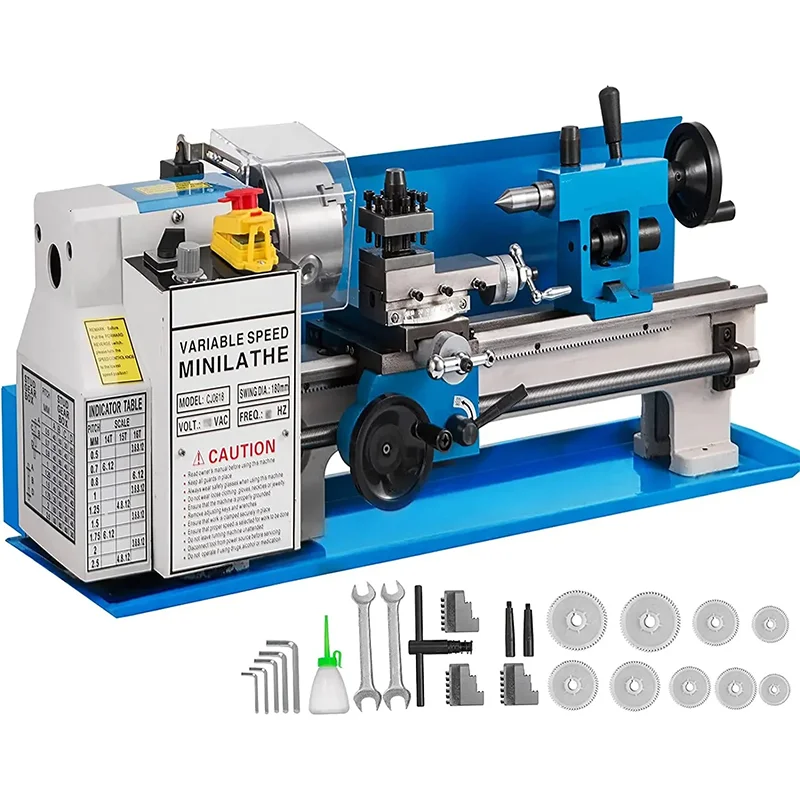 Zten Mini Metal Lathe Machine 0-2500 RPM Variable Speed Bench Top