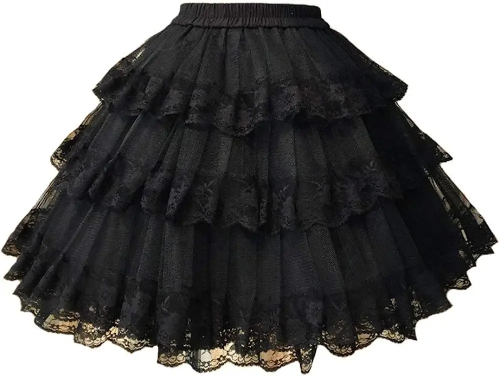 Lächelnder Engel 3-Layered Gothic Layered Gekräuselten Luxus Vintage Rockabilly Petticoat Krinoline Unterrock