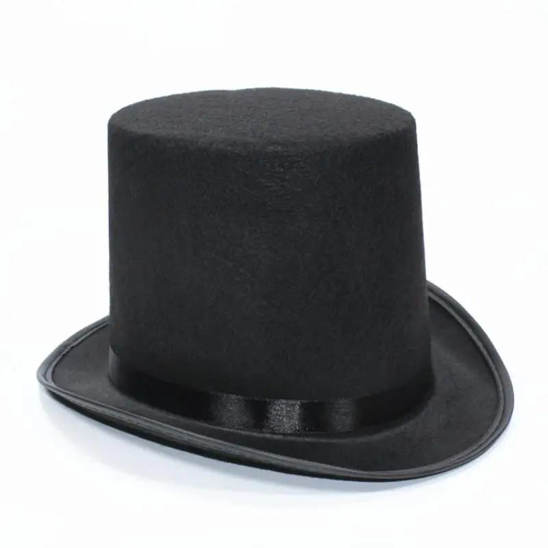 Gentleman Mad Hatter Hat Halloween Party Costume Felt Magician Hat Cap Cylinder Hat For Women Men
