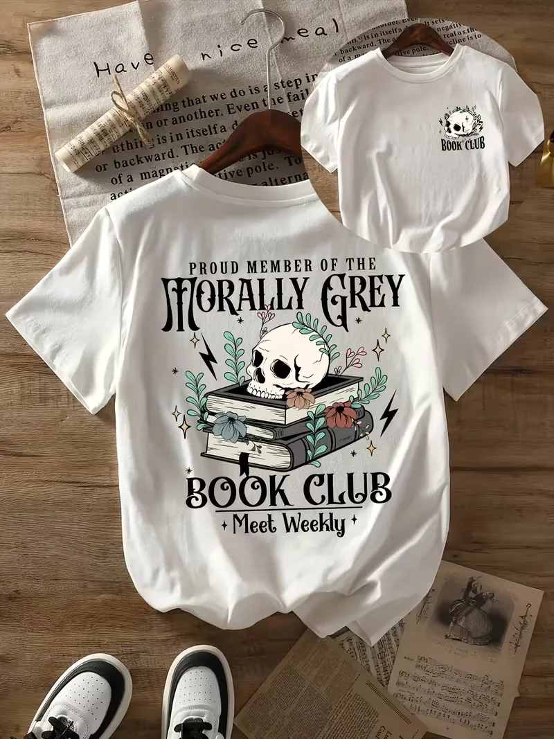 Lost in Love Found in Books Book Lover T-Shirt - Retro Reading Tee with Book & Heart Design, Casual Crew Neck Short Sleeve Top