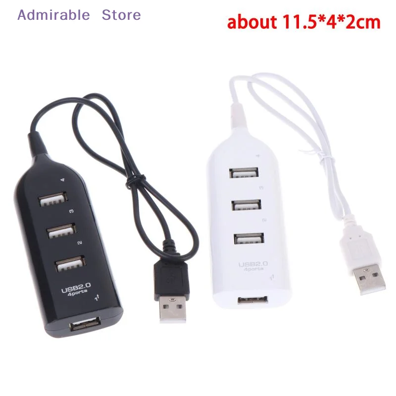 [W]4 Port USB 2.0 Hub Splitter High Speed Data Transfer Adapter 1/2/3Pcs for Gaming Laptop Desktop PC Peripheral Connection