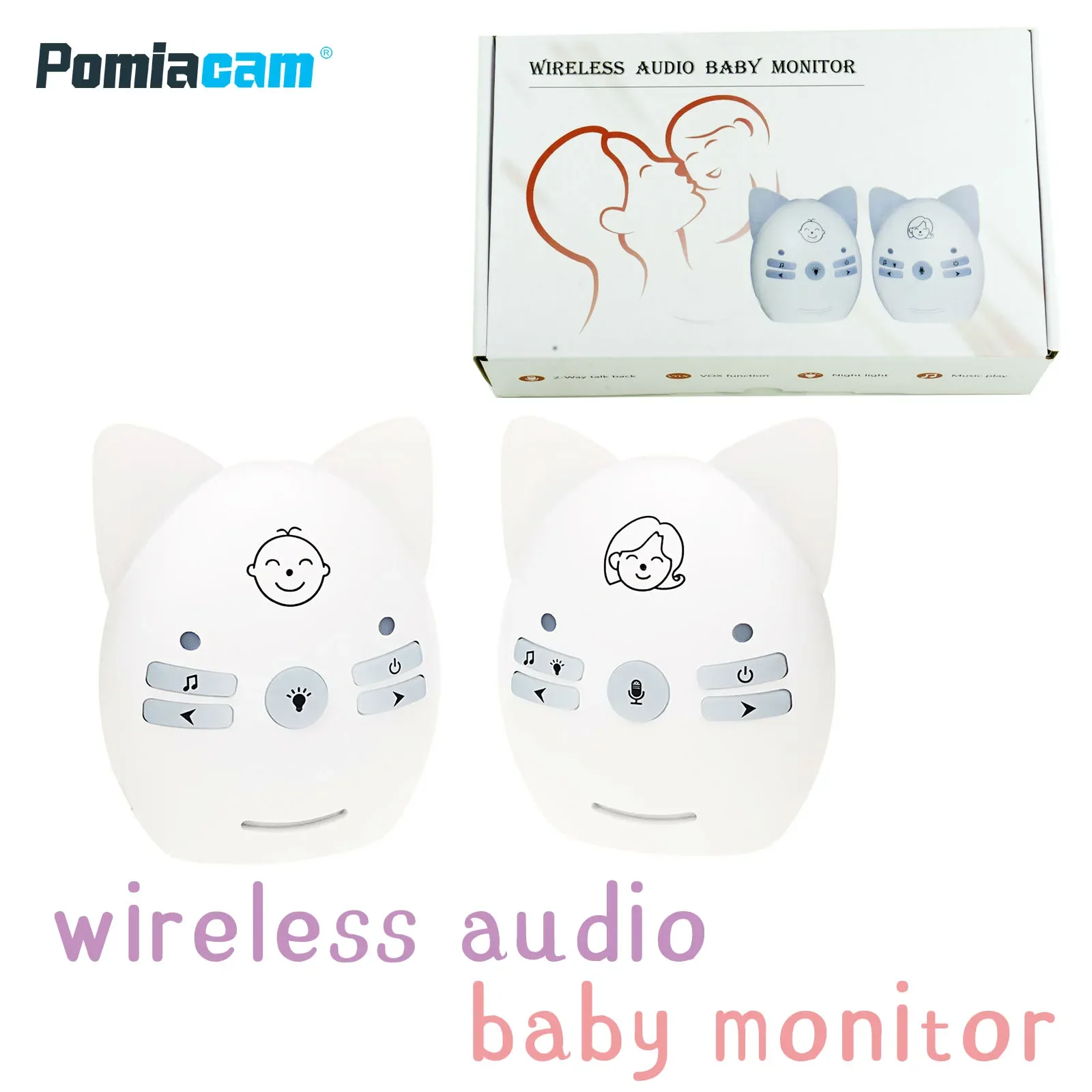 Imagem -02 - Monitor de Bebê Portátil Baby Sitter Áudio Digital Transmissão de Voz Dupla Conversa Walkie-talkie No-wifi 2.4ghz