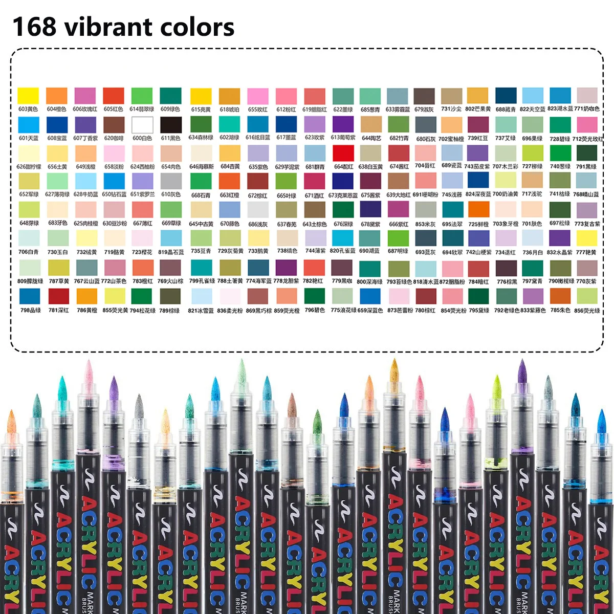 12-366 kleuren acrylmarker set waterdichte acryl penseelmarker professionele acrylverfmarker doe-het-zelf kunstbenodigdheden