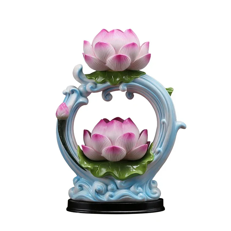 

Lotus Lamp Lamp for Buddha Worship Plug-in Pilot Lamp Buddha Supplies Twin Lotus 10-Inch Water Wave Lotus Supply