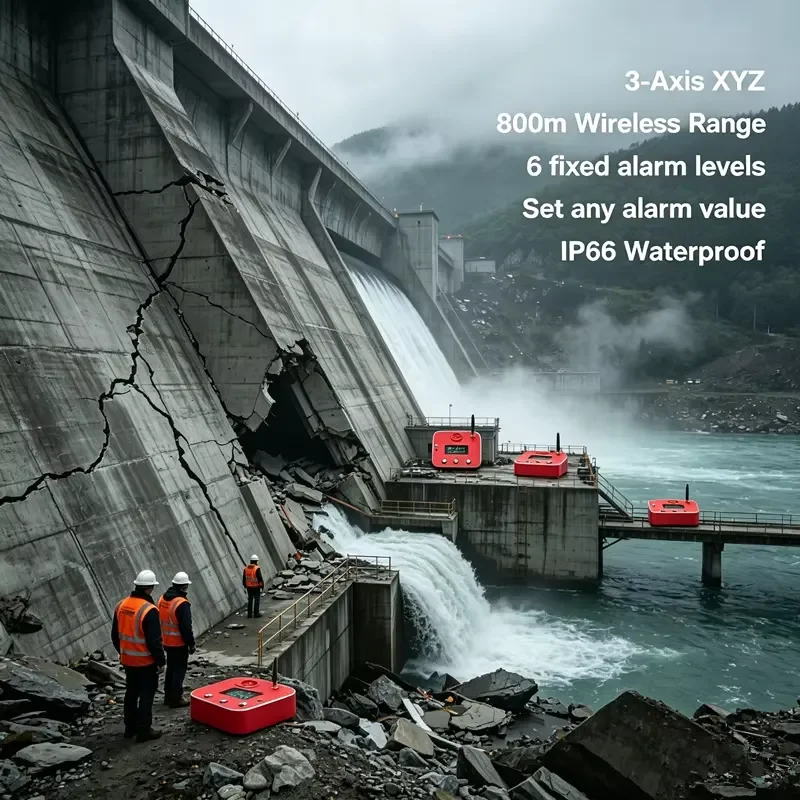 Mine Inclinometer 005 Accuracy 3 Axis IP66 Magnetic Mount Sound Light Post Blast Stability Alert