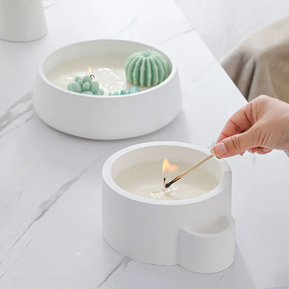 hemispherical Cement Candle Bowl Mold DIY Fish Tank Candle Vessel Outdoor Flowerpot Concrete Casting Mould