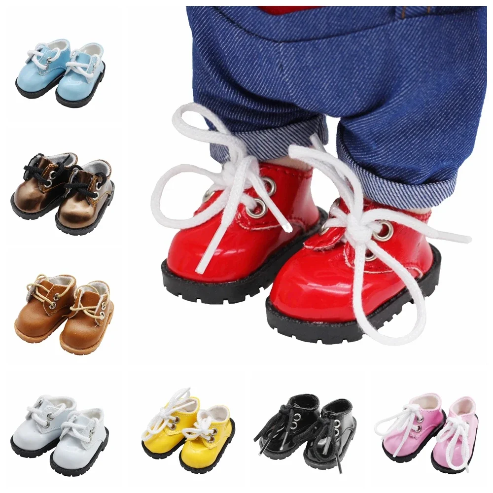 

20cm Cotton Doll Shoes for Idol Doll Mini PU Leather Shoes 5cm Doll Play House Dress Up Accessories Children Toys Gift