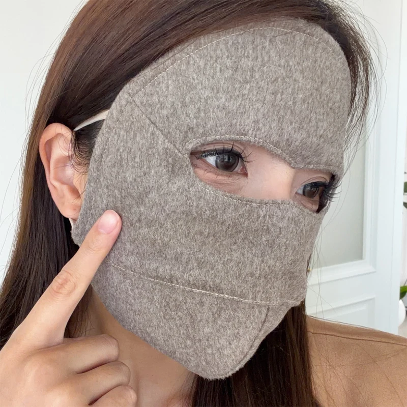 冬用厚手防風フェイスマスク女性用フルフェイスサイクリングマスクフリース素材ユーススタイル韓国デザイン釣りシーン