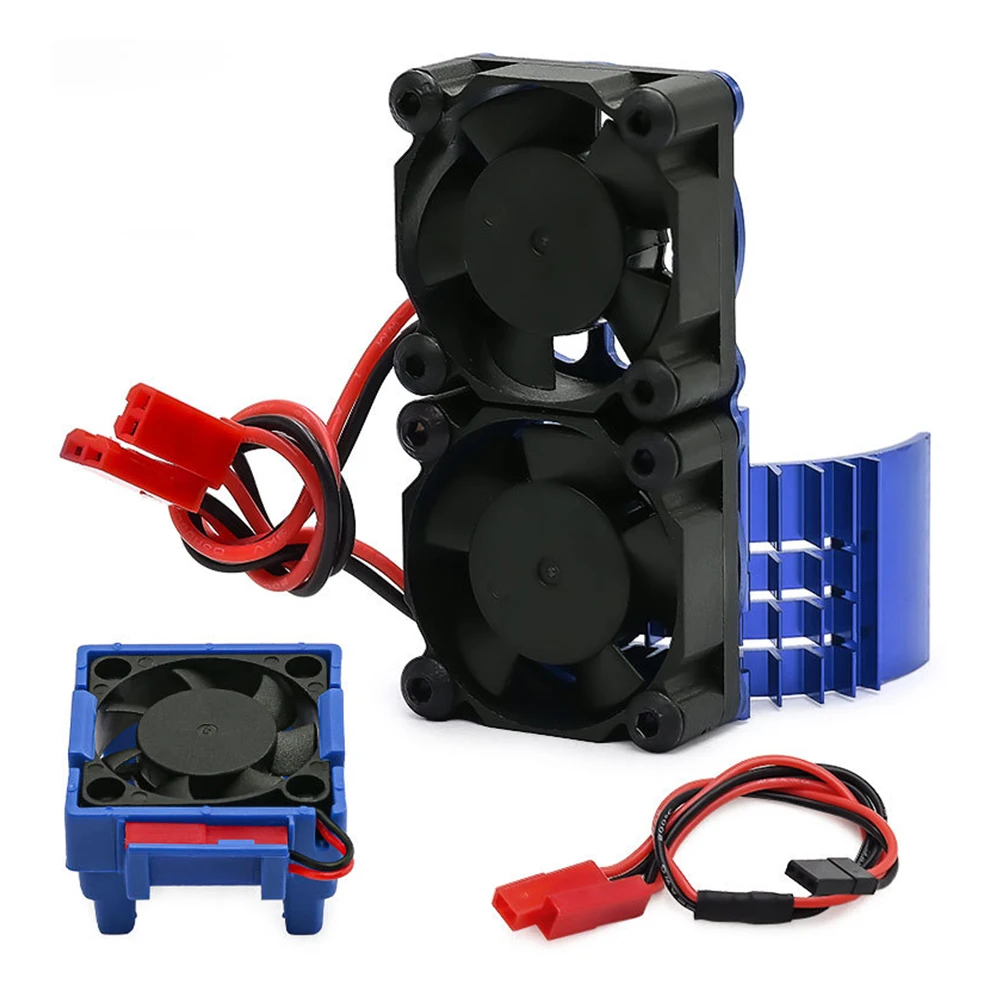 RC VXL-3s ESC-koelventilatormotor Dubbele ventilatorset Compatibel Traxxas Slash 4x4 Stampede 4x4 Rustler 4x4 Hoss 4×4 Velineon koellichaam