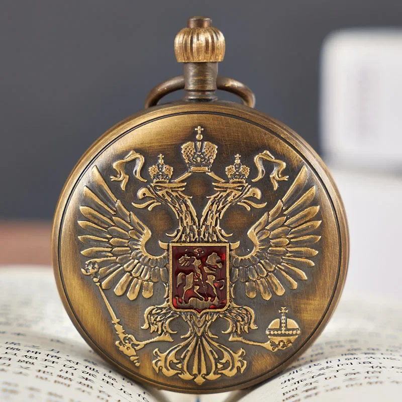 مجموعة تذكارية مزدوجة مفتوحة، معدن عتيق من النحاس النقي، ساعة جيب ميكانيكية يدوية الصنع عتيقة #3