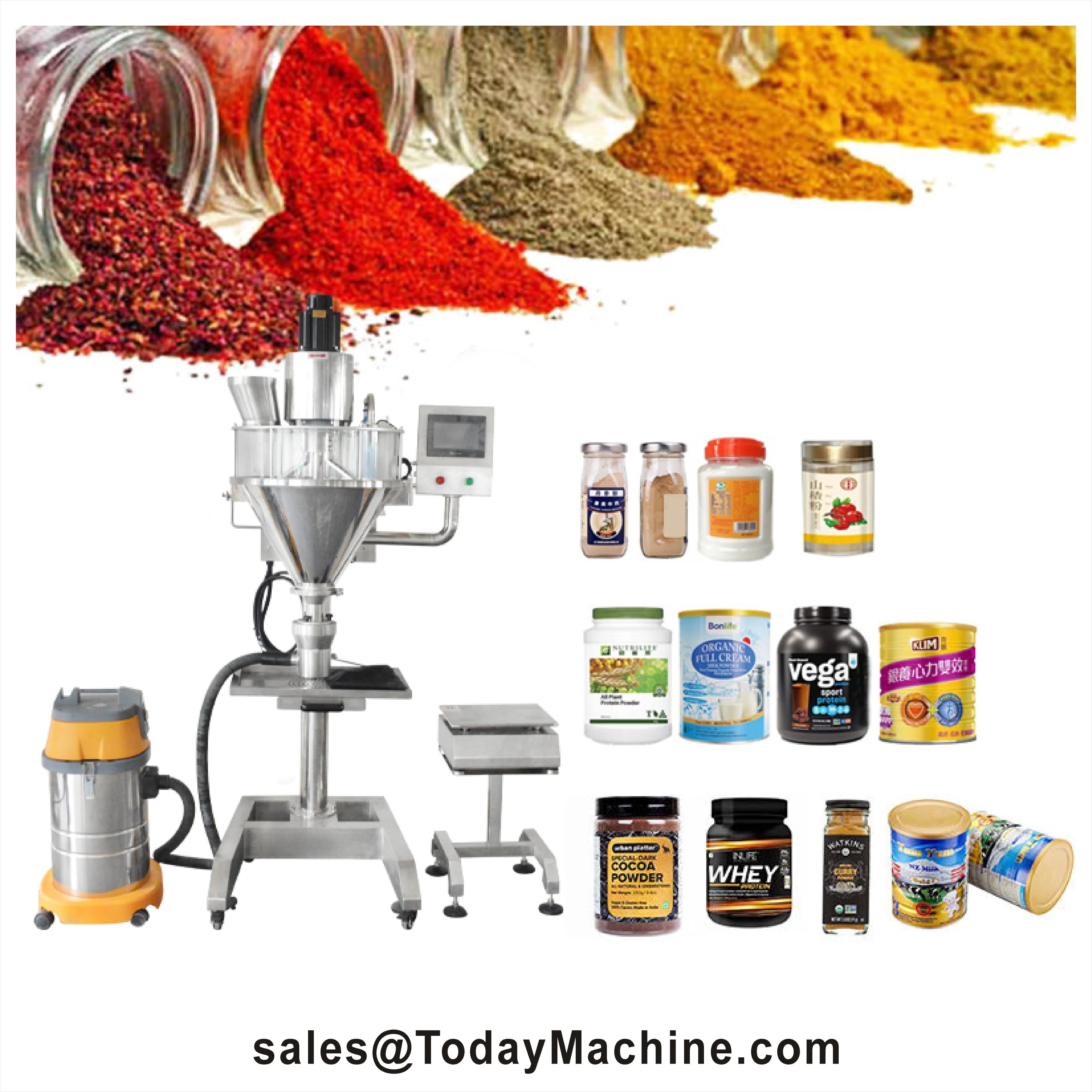 التلقائي توابل مسحوق جرة ملء السد وآلة وضع العلامات خط تعبئة زجاجة مسحوق التوابل #1