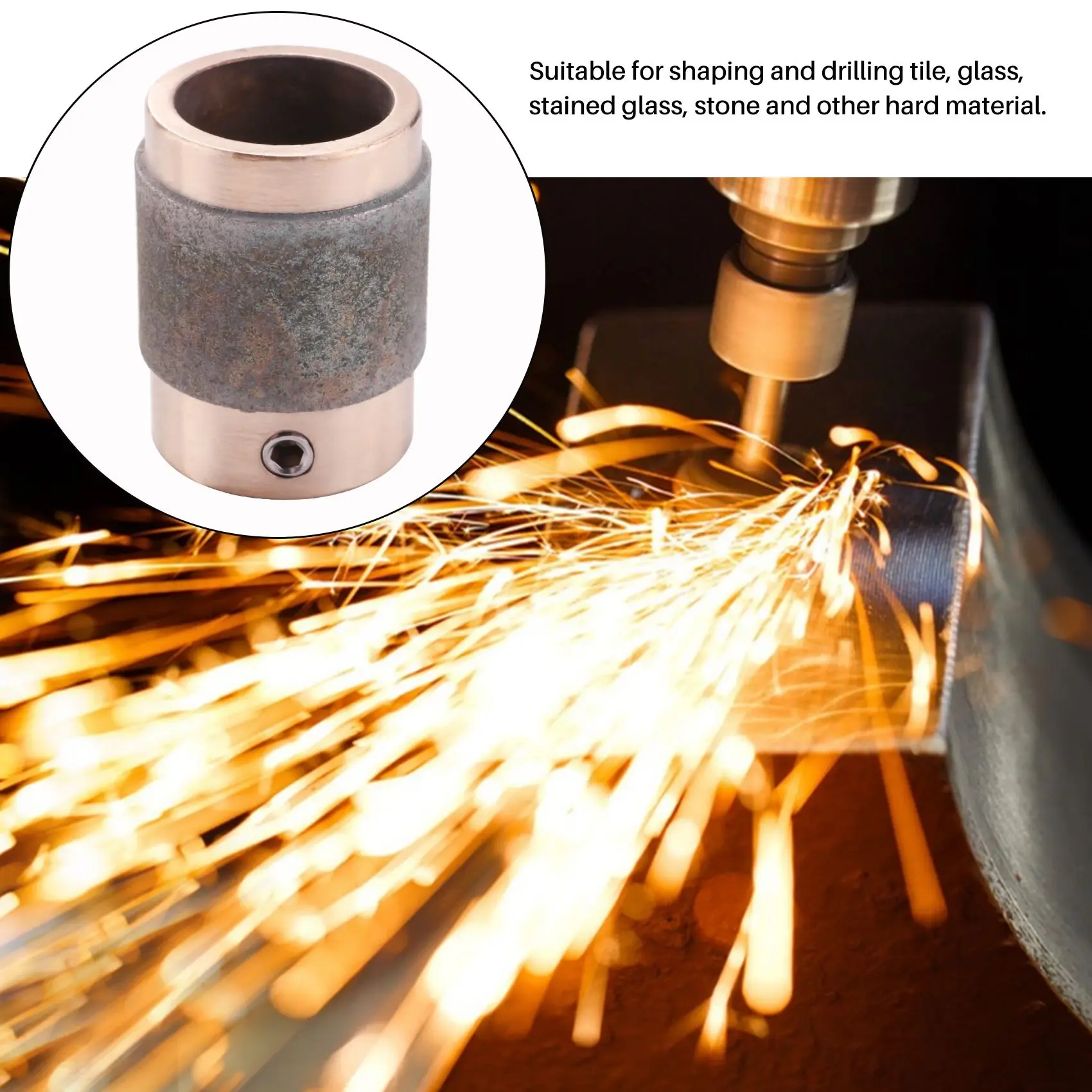 Vidro manchado Diamond Grinder, Bit Head Tools, Brass Core, 1 ", 3 tamanhos, 3/4", 1/4"