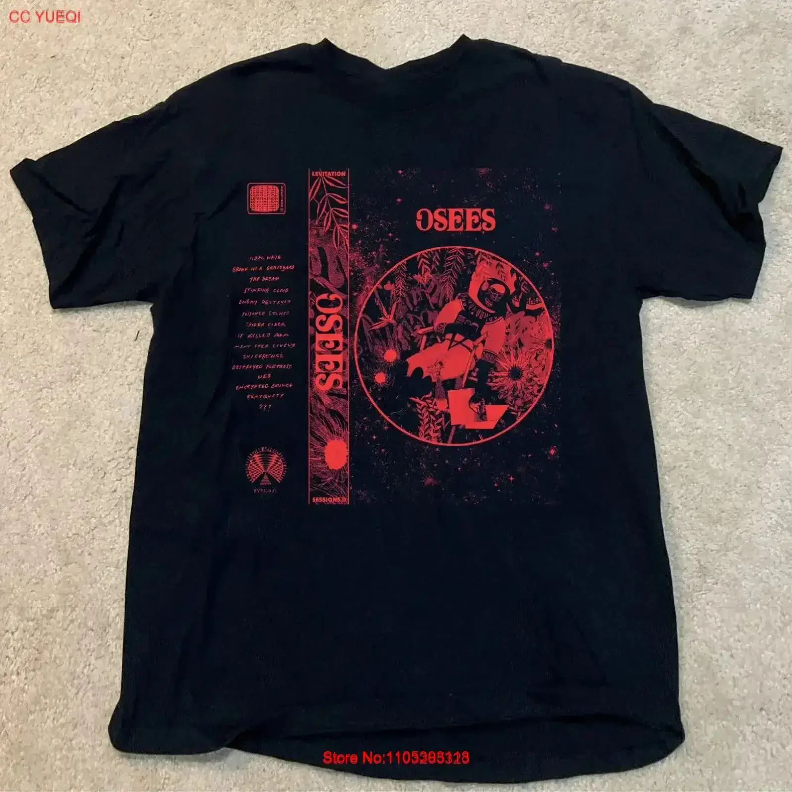 Osees band Levitation Sessions Vol II T Shirt Black TS309 vintage Washed designer clothes Stylish fashion streetwear vintage